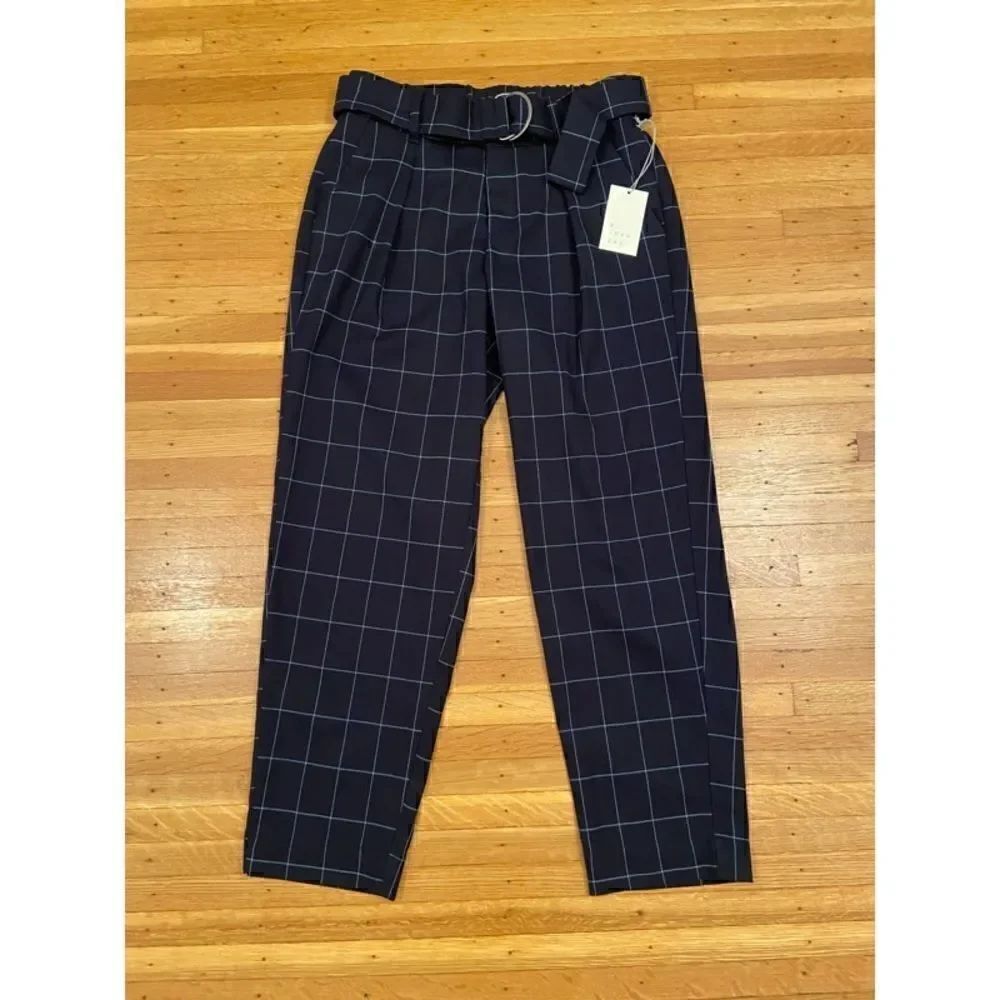 A New Day blue plaid trouser pants NWT